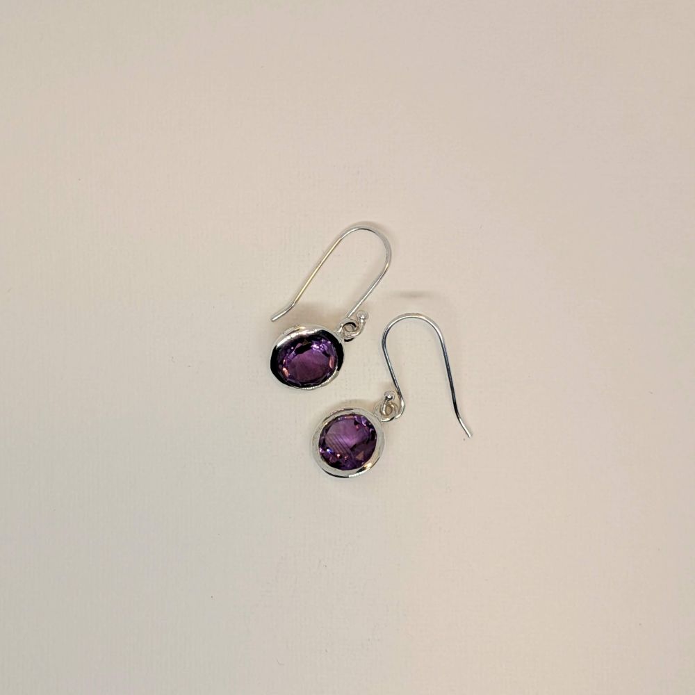 Amethyst Brilliant‑Cut Earrings