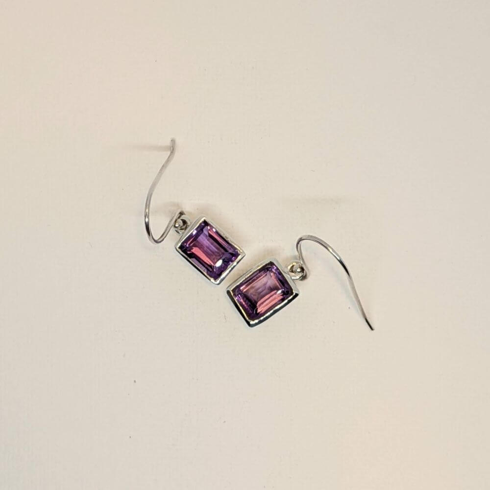 Amethyst Faceted Drop Earrings