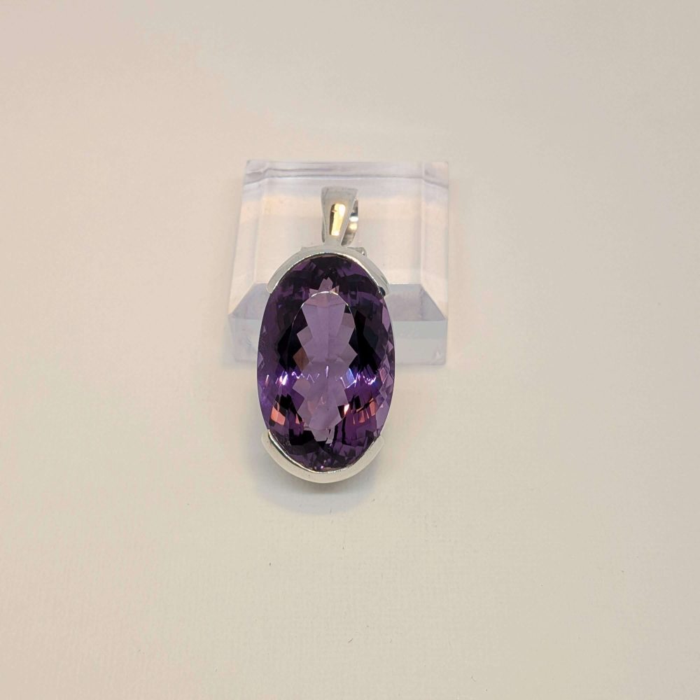 Large Faceted Amethyst Pendant
