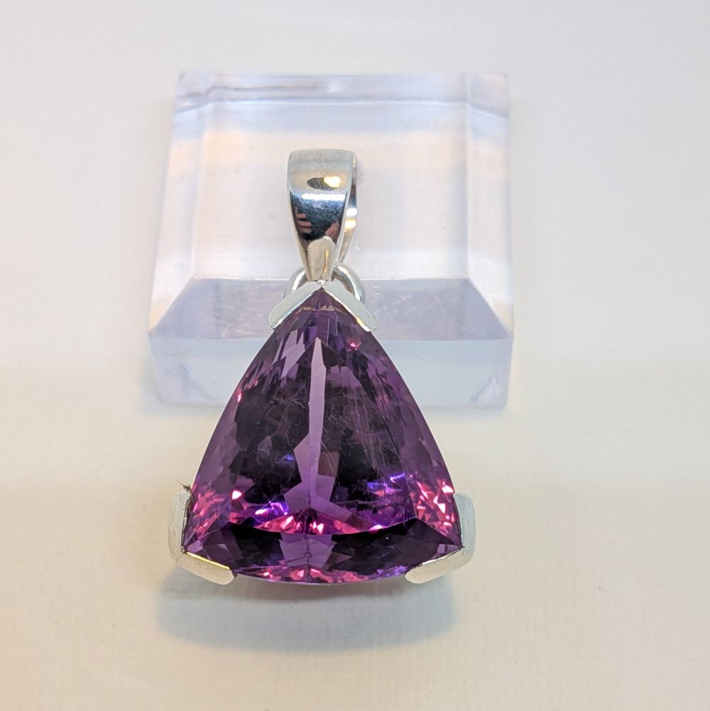 Trillion Cut Amethyst Pendant