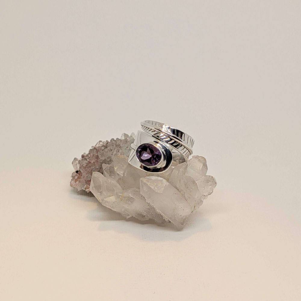 Amethyst Wrap‑Band Ring