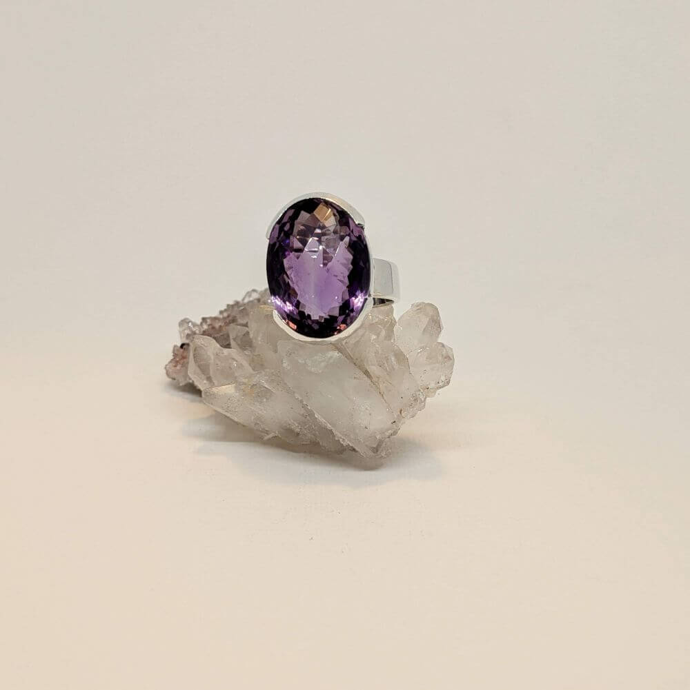 Amethyst Cushion‑Cut Ring