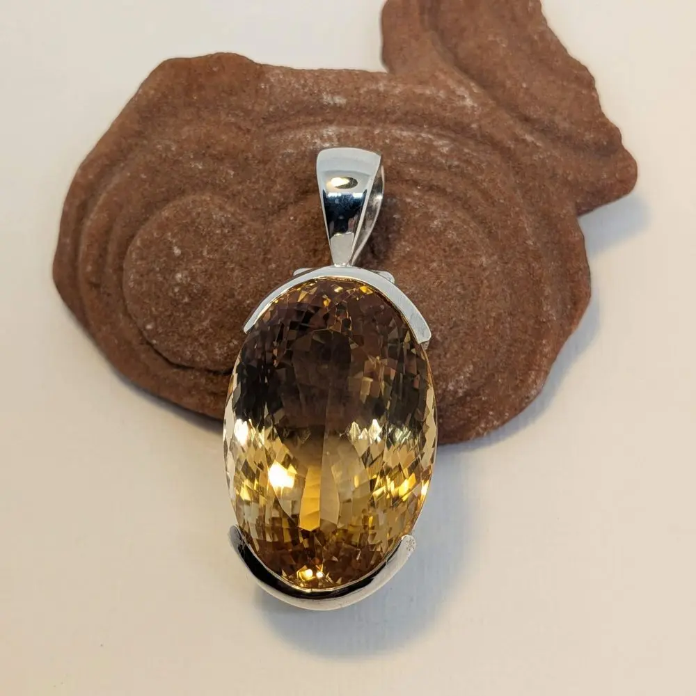 Large Oval Citrine Pendant
