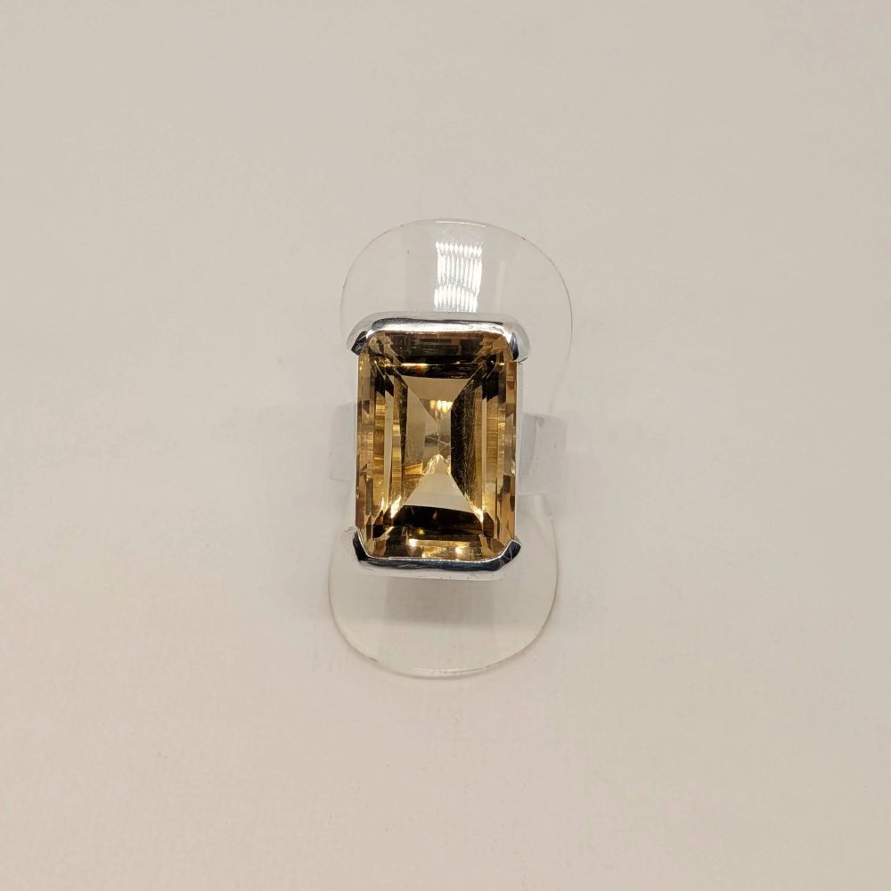 Emerald Cut Citrine Ring - Image 6