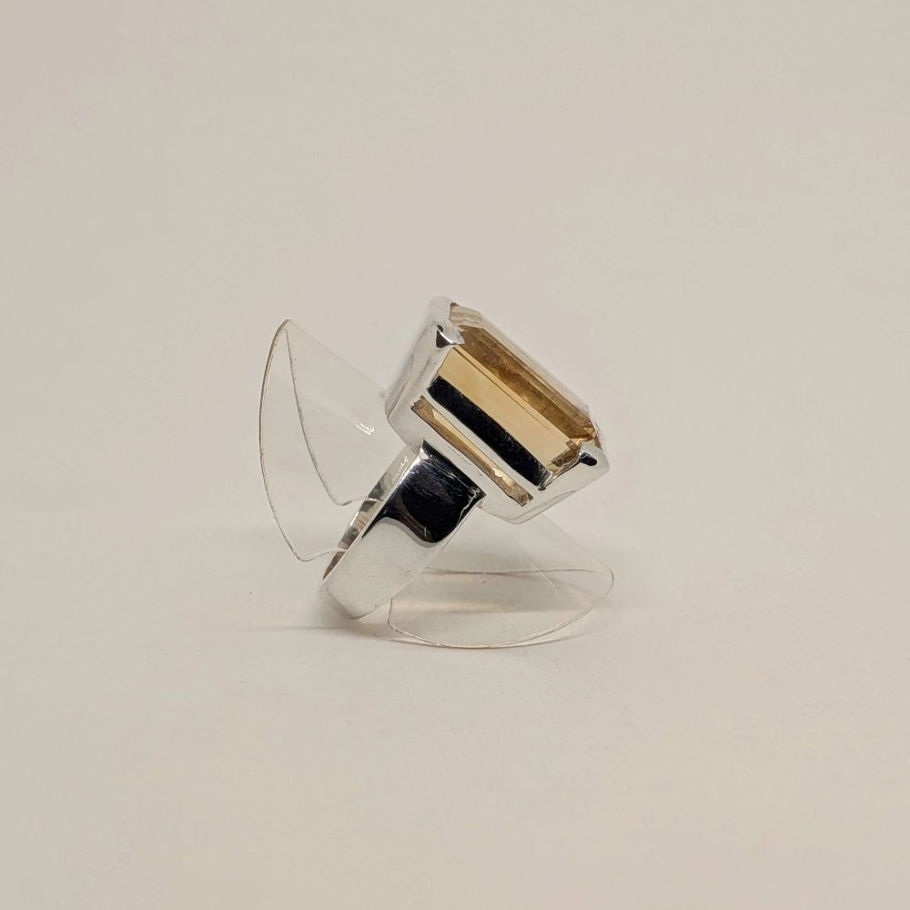 Emerald Cut Citrine Ring - Image 7