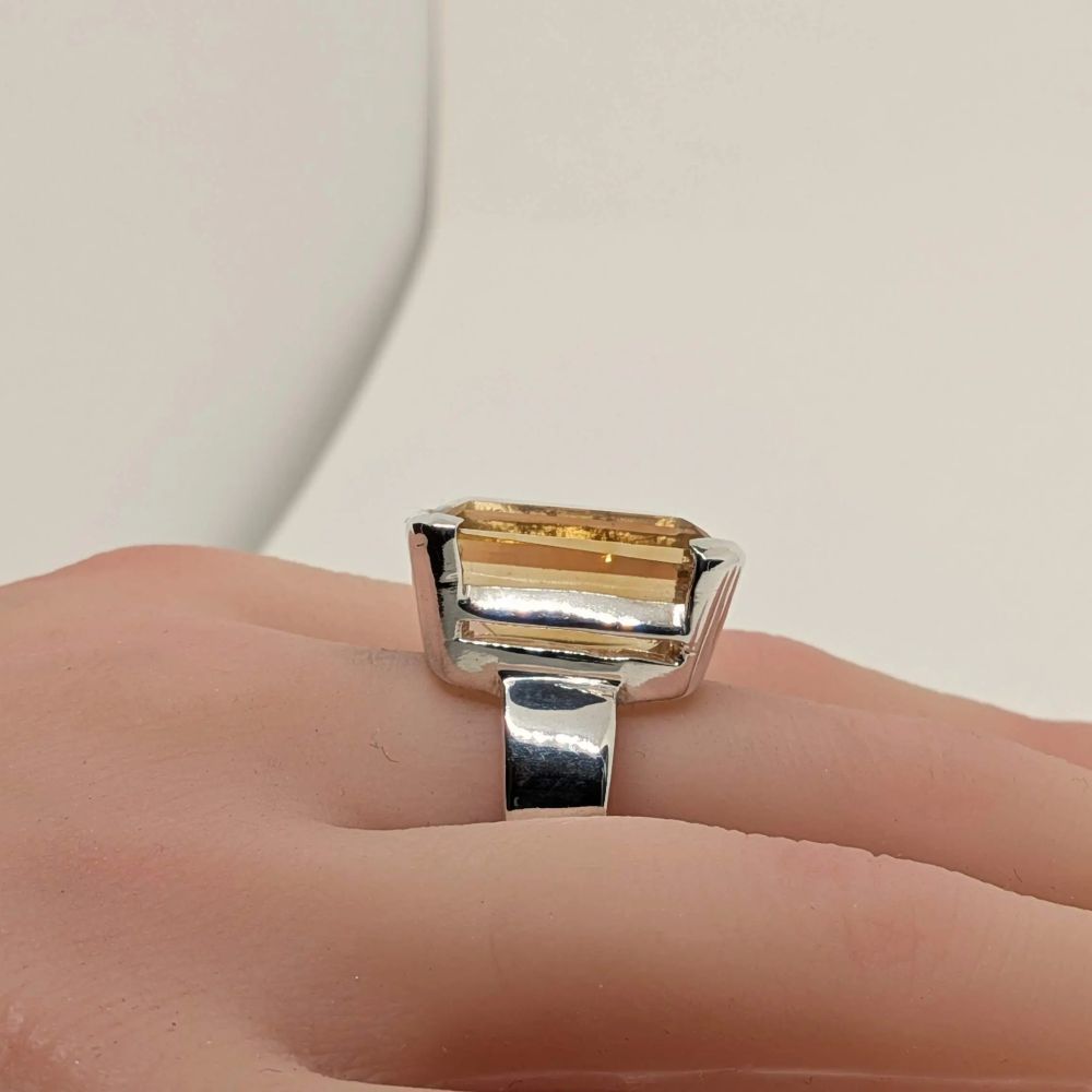 Emerald Cut Citrine Ring - Image 5