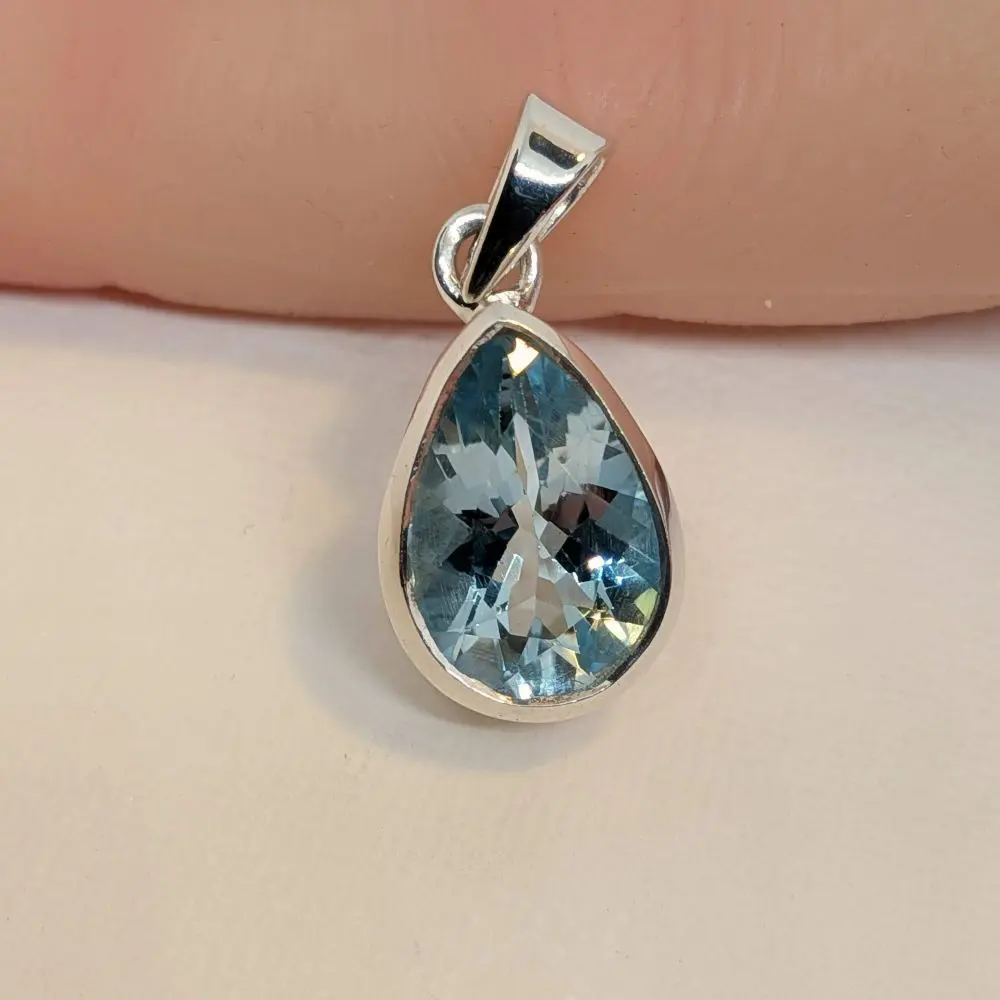 Blue Topaz Pear‑Shaped Pendant