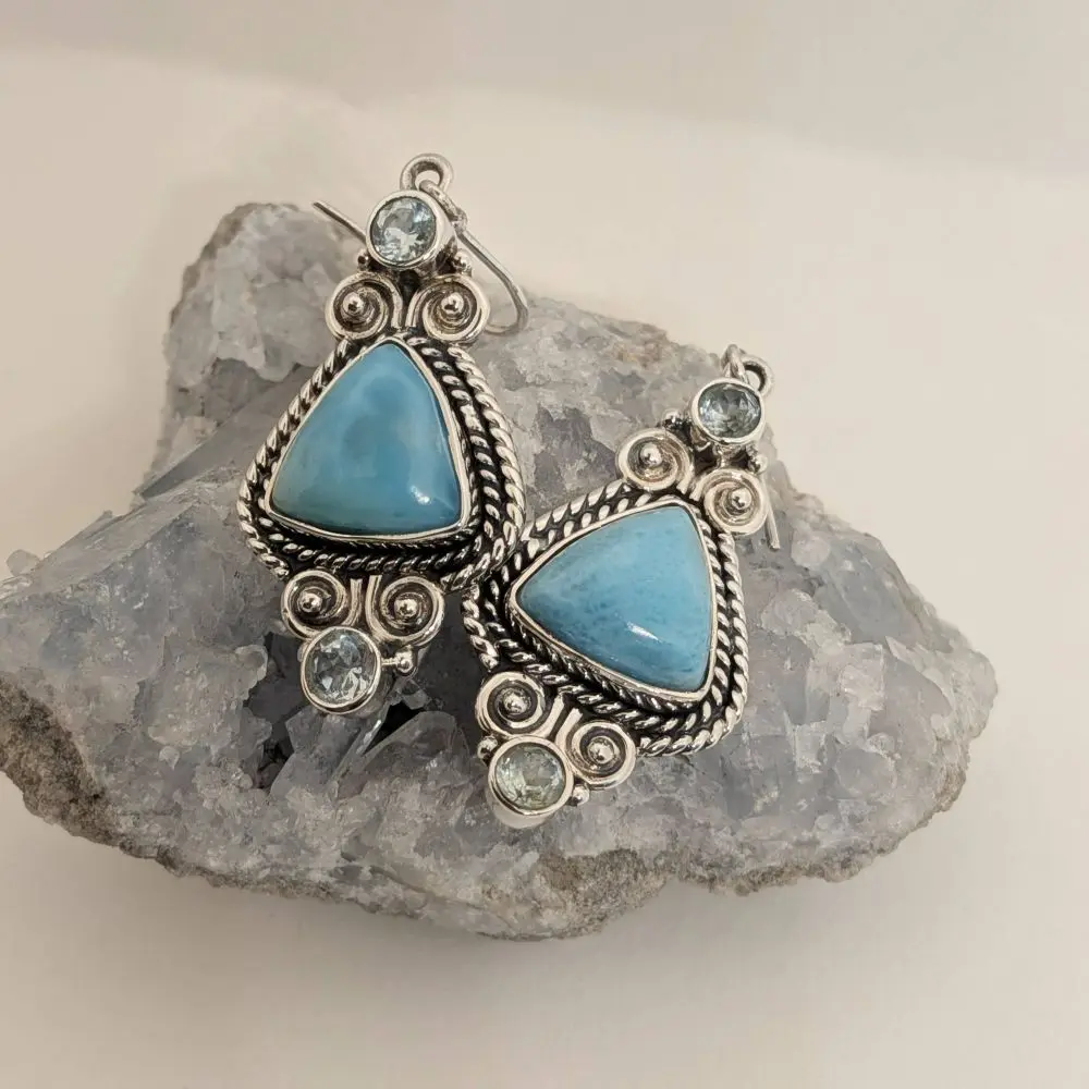 Larimar & Blue Topaz Earrings