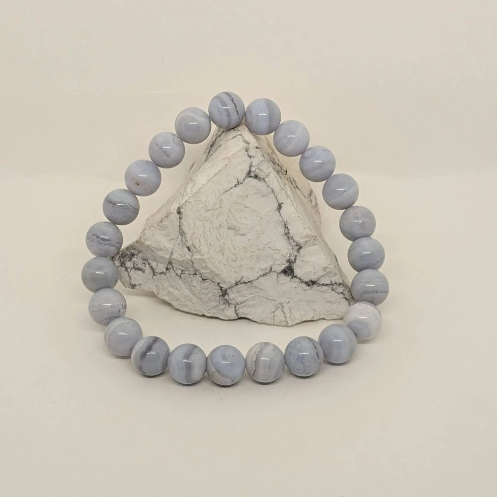 Blue Lace Agate (Rare) Bracelet – Peace, Soft Communication & Gentle Emotional Healing