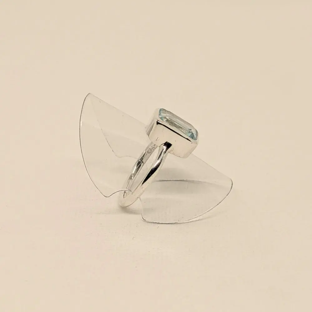 Blue Topaz Emerald‑Cut Ring - Size 7 - Image 5